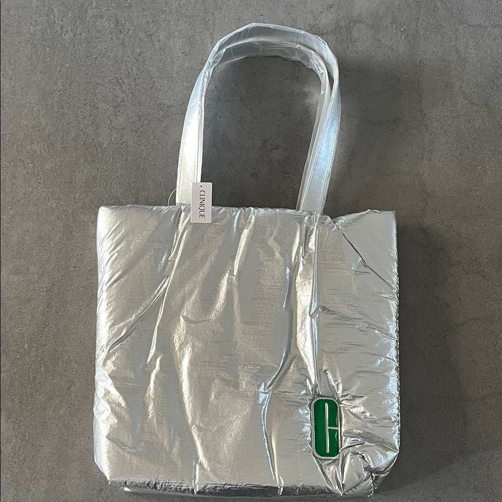 Clinique Metallic Puffer Tote